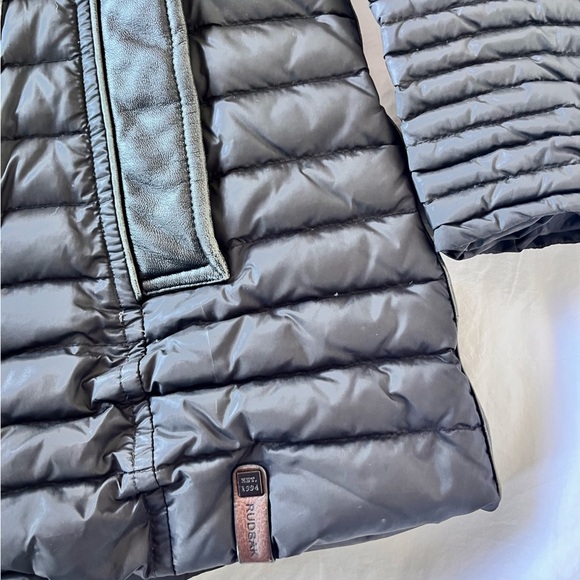 RUDSAK Black Puffer Jacket with Leather Accents - Picture 2 of 13